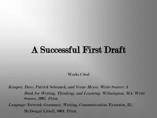 A Successful First Draft