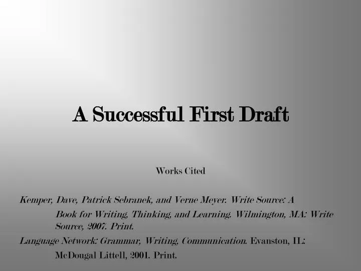 a successful first draft