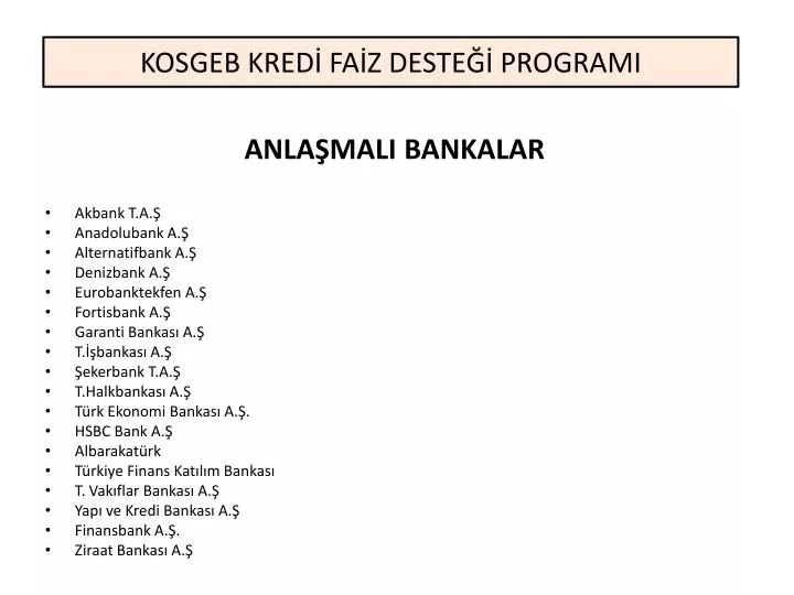 anla mali bankalar