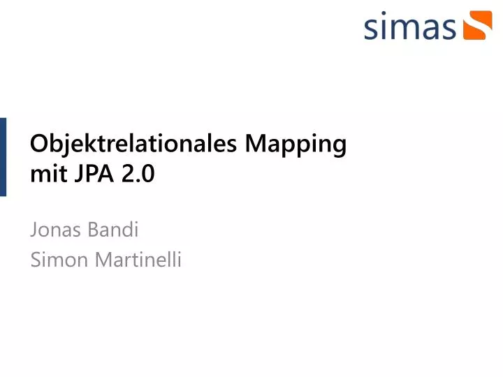 objektrelationales mapping mit jpa 2 0