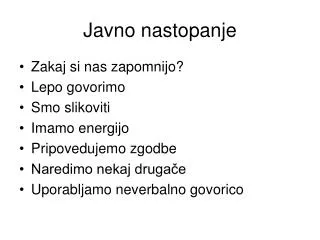 javno nastopanje