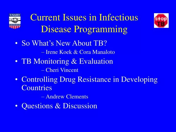 current issues in infectious disease programming