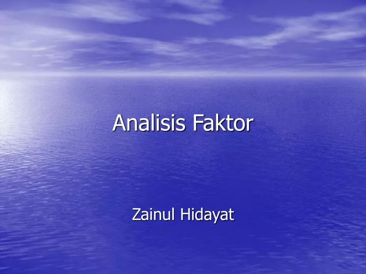 analisis faktor