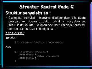 struktur kontrol pada c