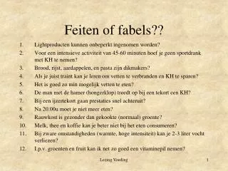 feiten of fabels