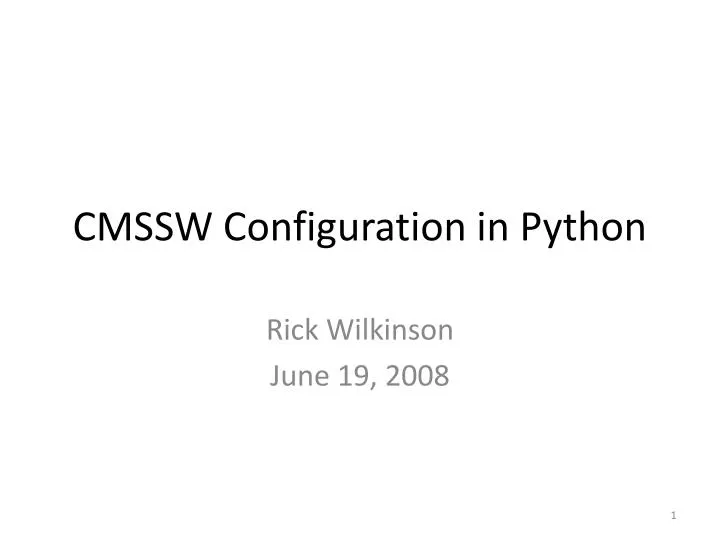 cmssw configuration in python