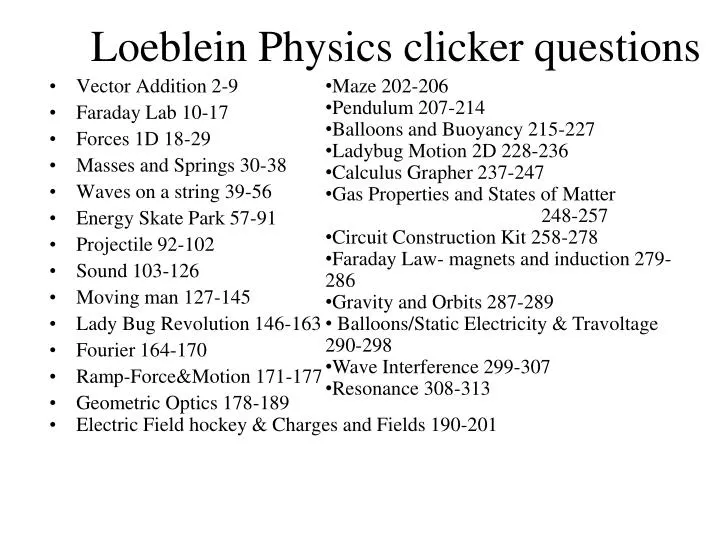 loeblein physics clicker questions