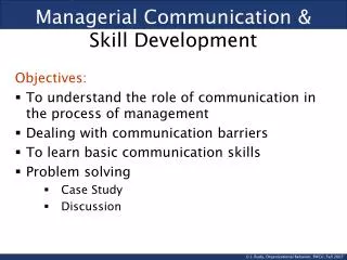 Managerial Communication &amp; Skill Development