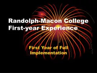 Randolph-Macon College First-year Experience