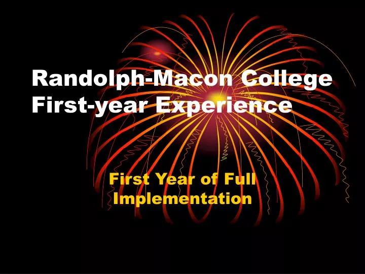 randolph macon college first year experience