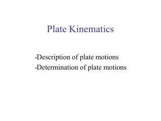 Plate Kinematics