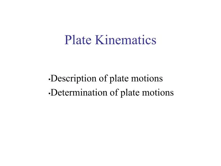 plate kinematics