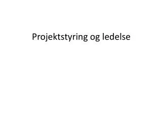 projektstyring og ledelse