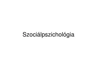 szoci lpszichol gia