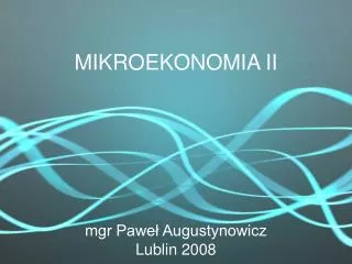 mikroekonomia ii