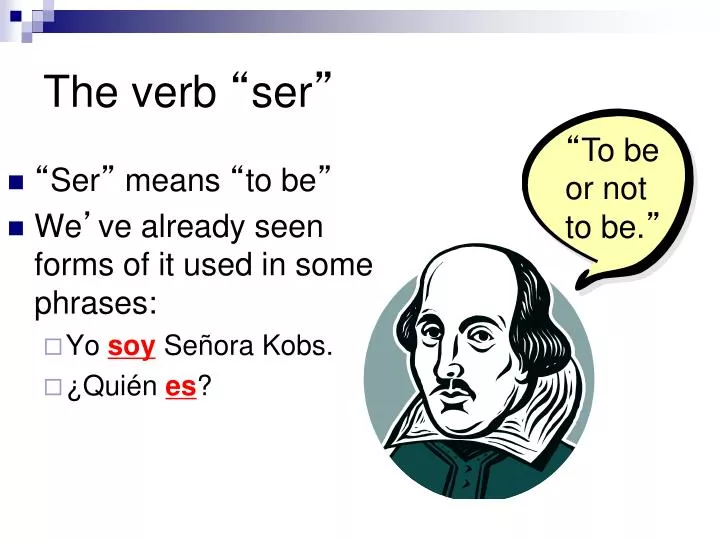 the verb ser