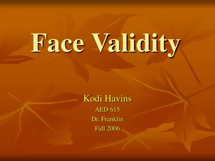 face validity