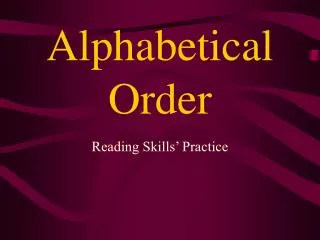 alphabetical order