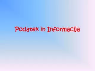 podatek in informacija