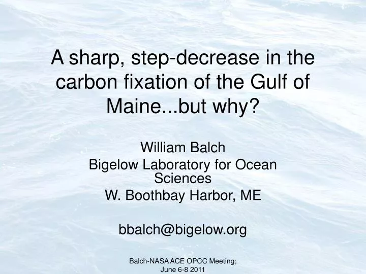 a sharp step decrease in the carbon fixation of the gulf of maine but why