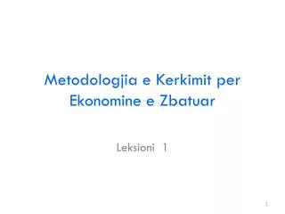 metodologjia e kerkimit per ekonomine e zbatuar