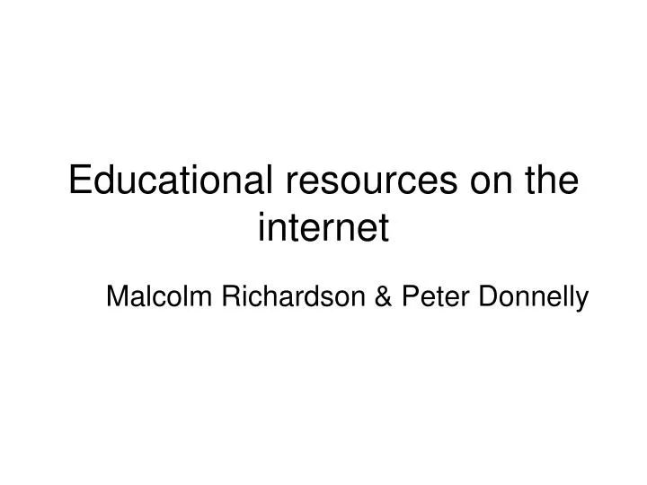 educational resources on the internet