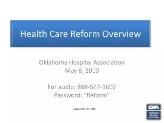 Health Care Reform Overview