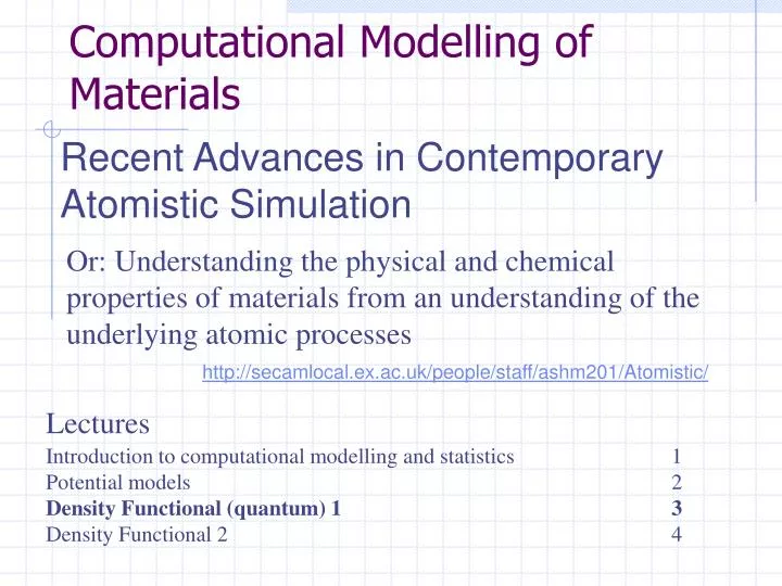 computational modelling of materials