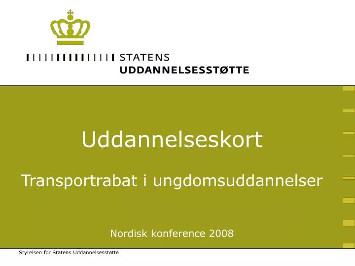 uddannelseskort transportrabat i ungdomsuddannelser nordisk konference 2008