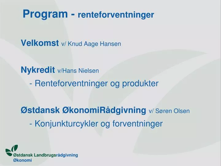 program renteforventninger