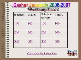 Gesher Jeopardy 2006-2007
