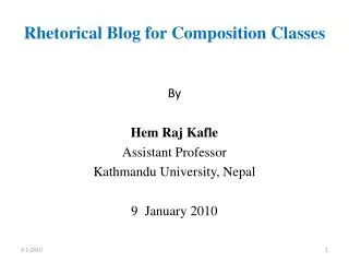 Rhetorical Blog for Composition Classes