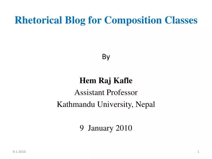 rhetorical blog for composition classes
