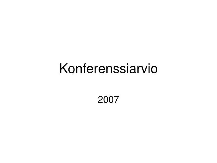 konferenssiarvio