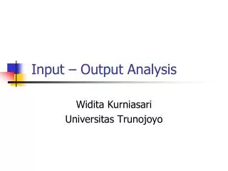 input output analysis