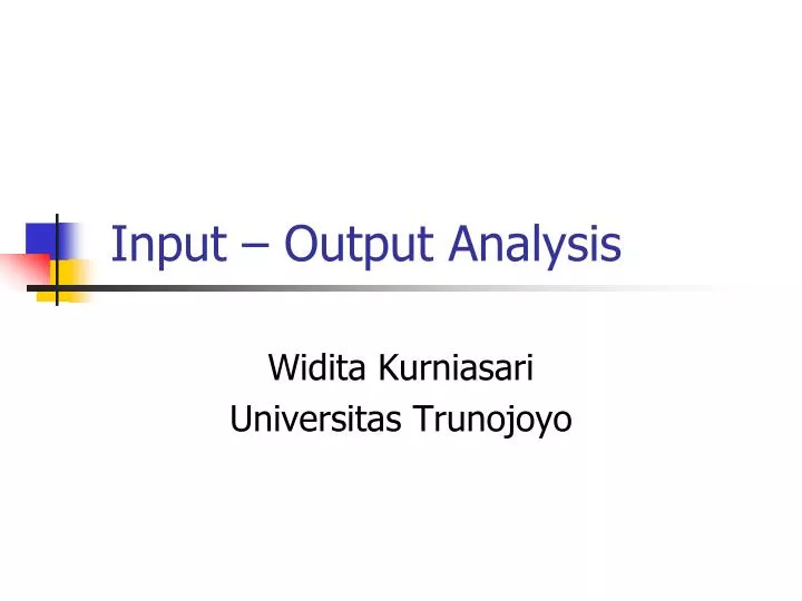 input output analysis