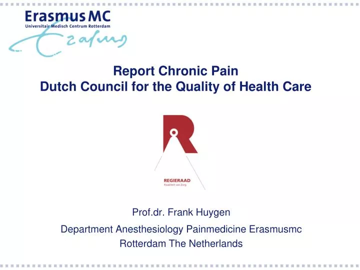 report chronic pain dutch council for the quality of health care