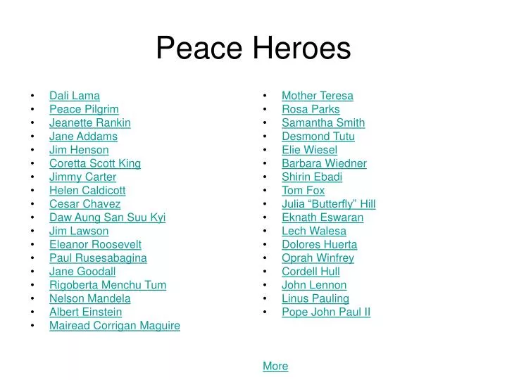 peace heroes