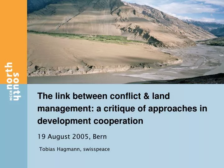 the link between conflict land management a critique of approaches in development cooperation