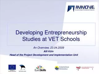 Developing Entrepreneurship Studies at VET Schools