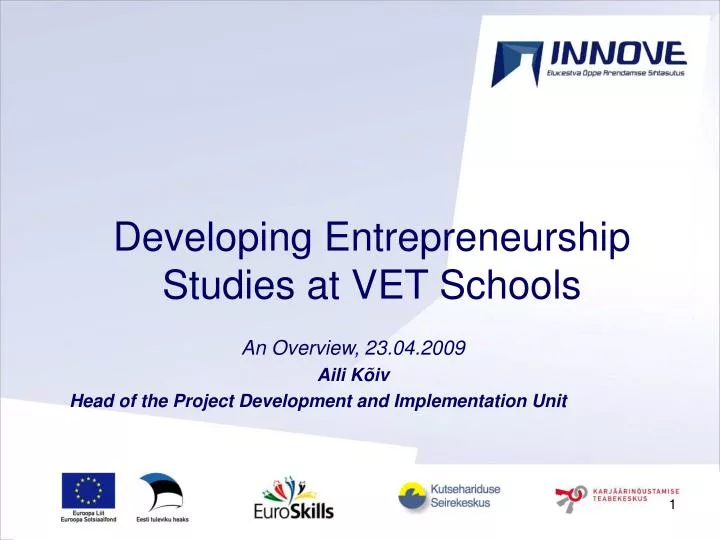 developing entrepreneurship studies at vet schools