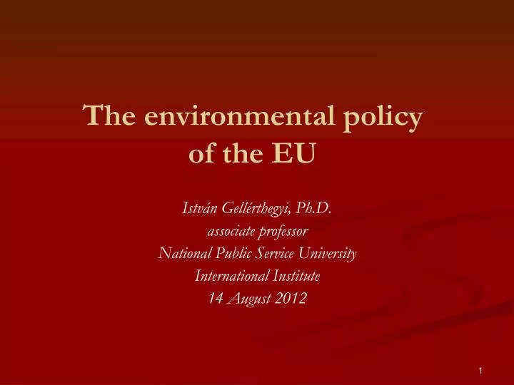 the environmental policy of the eu
