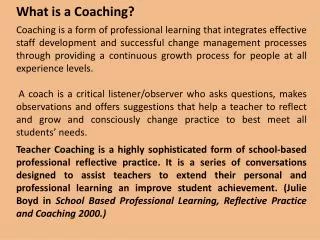 What is a Coaching?