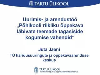 uurimis ja arendust p hikooli riikliku ppekava l bivate teemade tagasiside kogumise vahendid