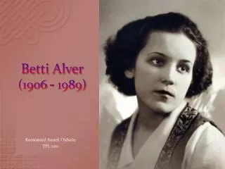 betti alver 1906 1989
