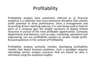 Profitability