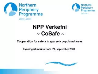npp verkefni cosafe cooperation for safety in sparsely populated areas