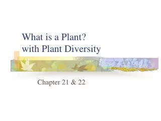 What is a Plant? with Plant Diversity