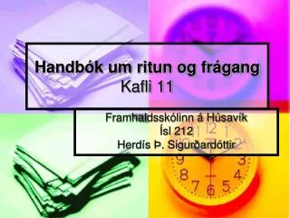 Handbók um ritun og frágang Kafli 11