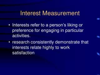 Interest Measurement